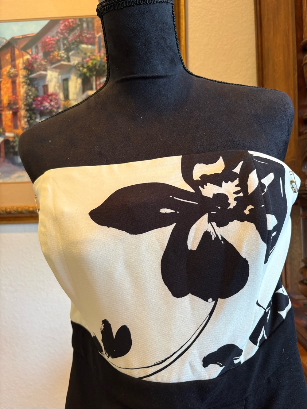 White House Black Market Black Strapless Wide-Leg Jumpsuit - 10 - Picture 2 of 8